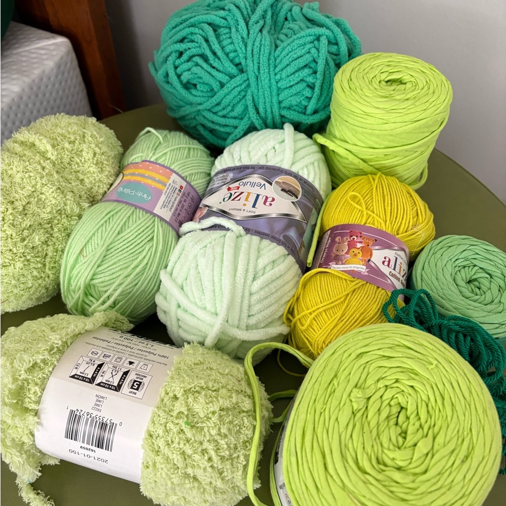 Assorted Green Yarn Collection